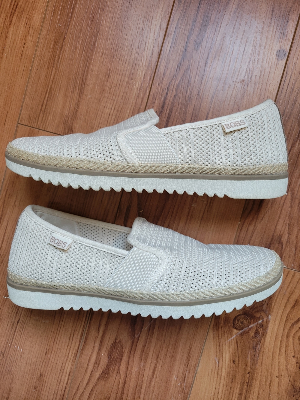 Skechers BOBS Knit Slip-On Loafers in Cream